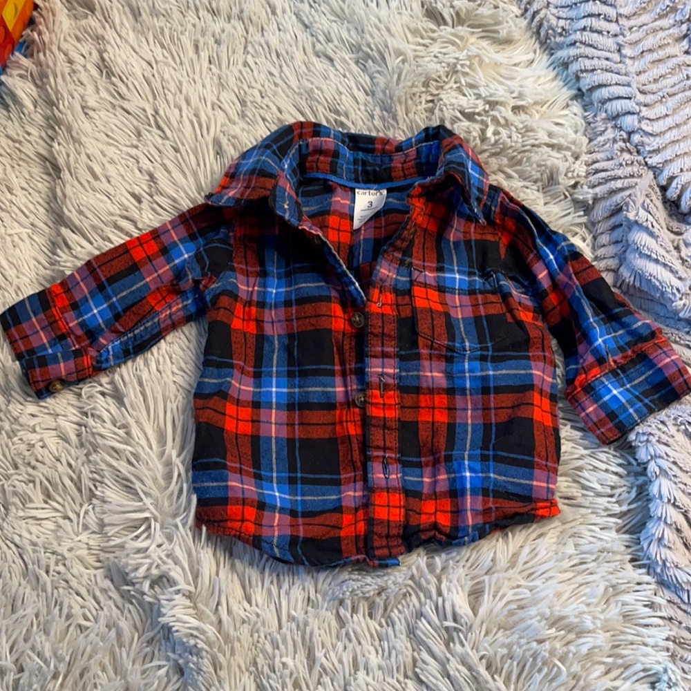 Adorable baby plaid shirt